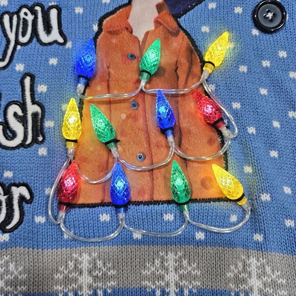 Light-Up Be Careful What You Wish for Christmas Sweater Xl - Coraline - Picture 2 of 16